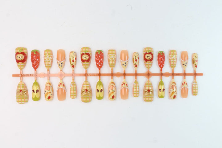 Artificial nail set with cheerful fruit and flower motifs Kalsten