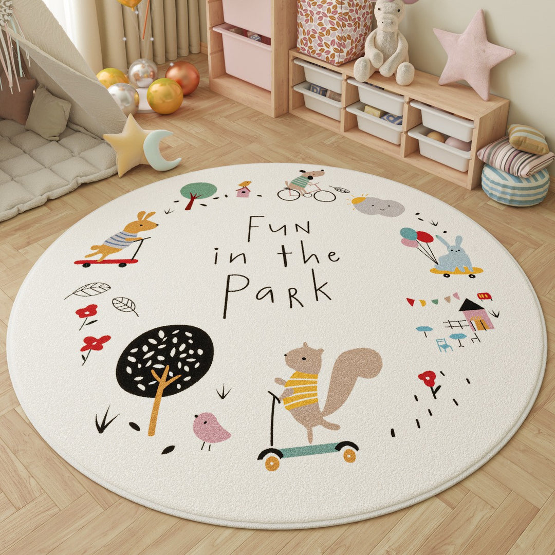 Playful Inspirational Round Area Rug Kalsten