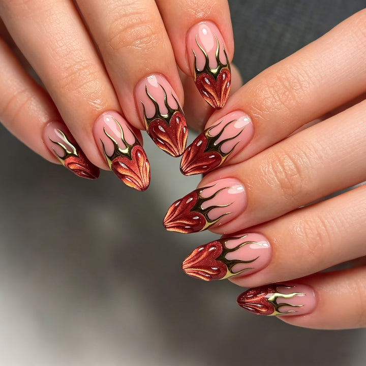 Gothic Flame Design Press-On Nails