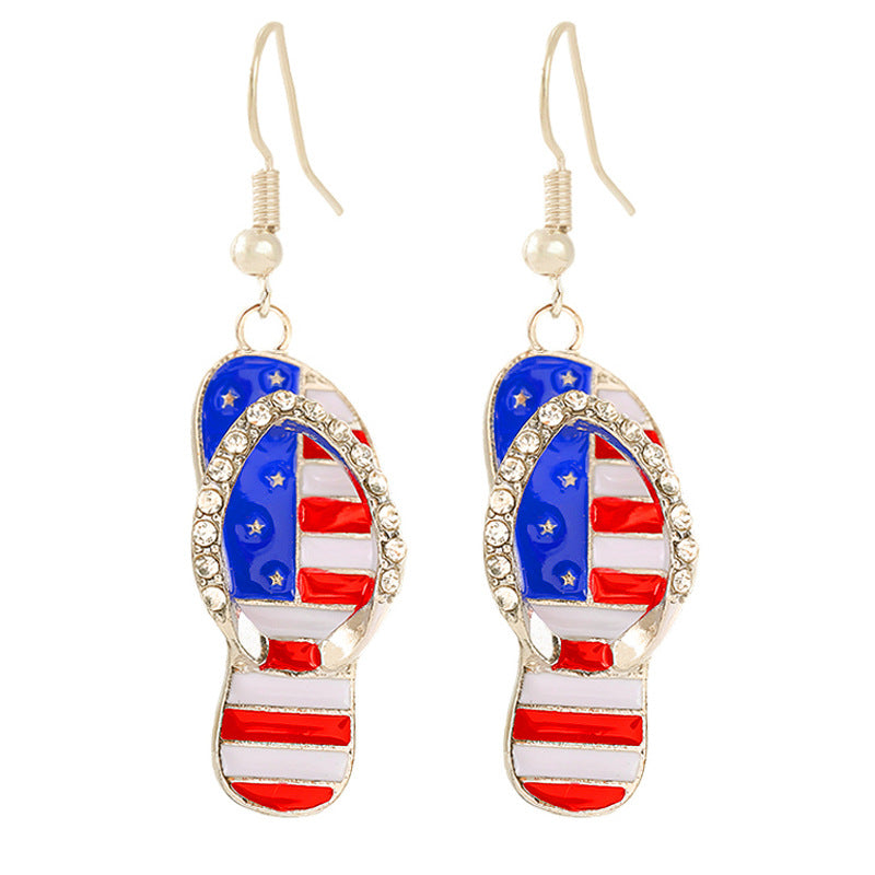 Women's nan patriotic horseshoe enamel dangle earrings with star-accented design and fishhook findings Kalsten