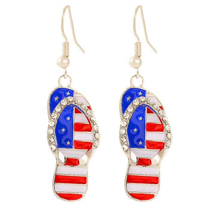 Women's nan patriotic horseshoe enamel dangle earrings with star-accented design and fishhook findings Kalsten