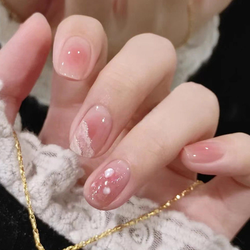 Artificial nails with elegant pearl and glitter design Kalsten
