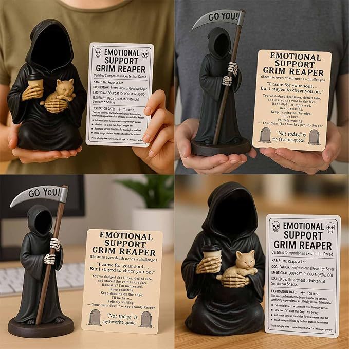 Emotional Support Grim Reaper Figurine Kalsten