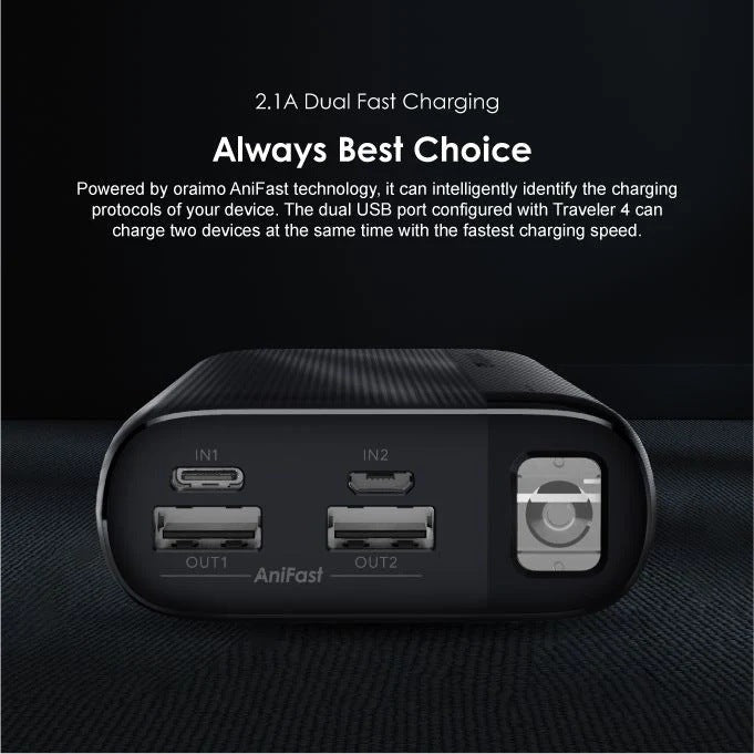 High-capacity portable power bank with dual USB ports and LED display Kalsten