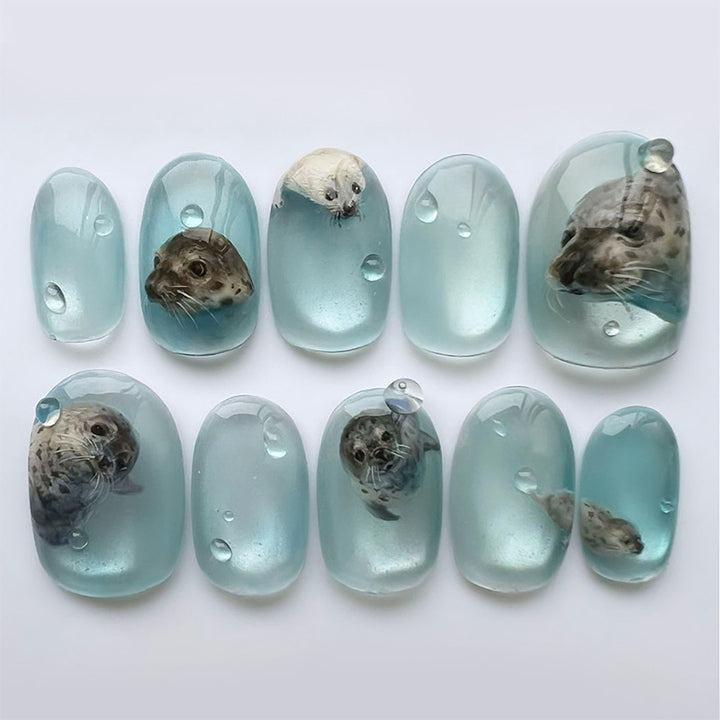 Artificial nail set with imaginative animal design Kalsten