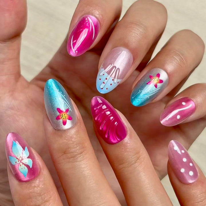 Artistic Floral Design Press-On Nail Set Kalsten