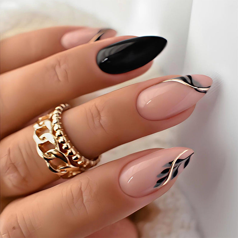 Decorative Press-On Nail Set with Elegant Designs Kalsten