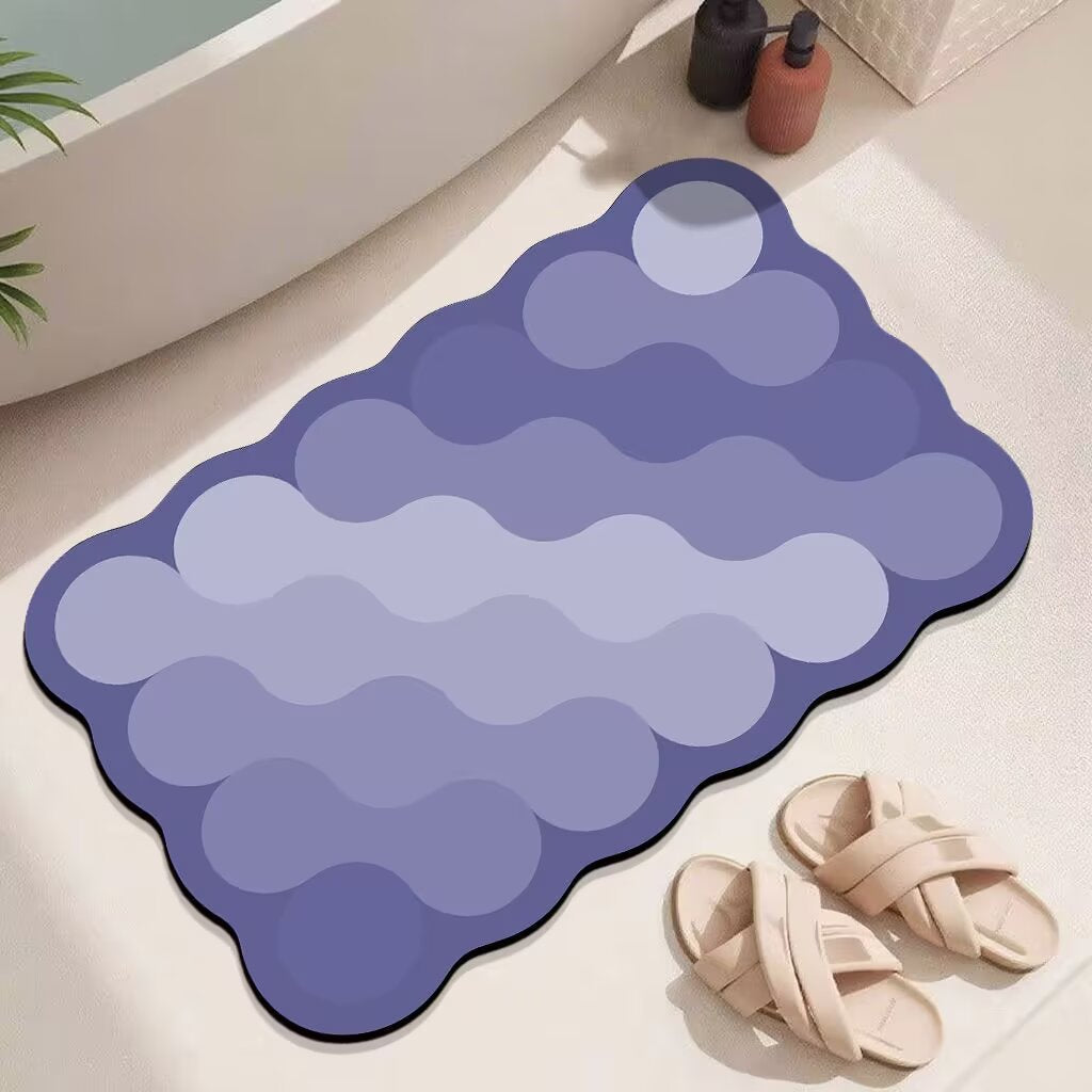 Abstract Wave Design Bath Mat Kalsten
