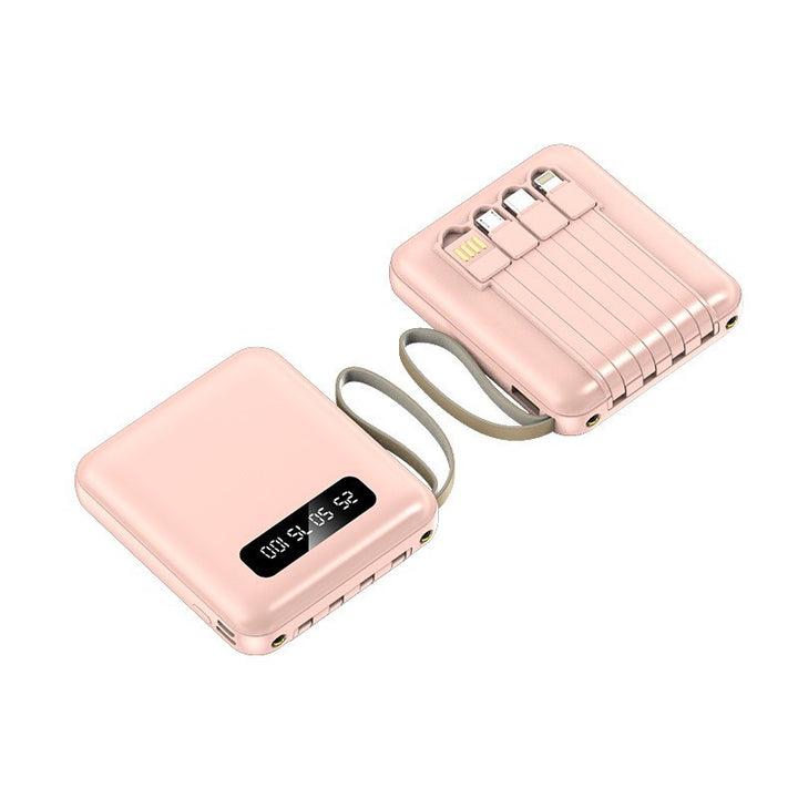 Compact power bank with integrated charging cables Kalsten