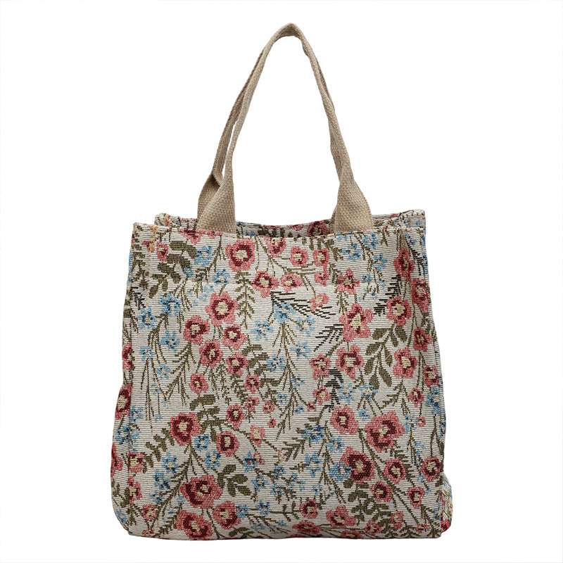 Floral Embroidered Canvas Tote Bag  1790617064