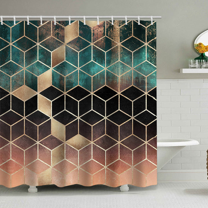 Textured Mosaic Pattern Shower Curtain Kalsten