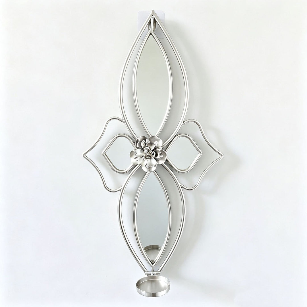 Elegant Floral Wall Mirror with Decorative Metal Design Kalsten