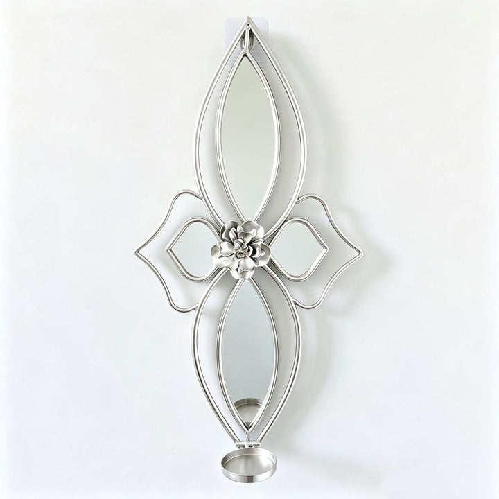 Elegant Floral Wall Mirror with Decorative Metal Design Kalsten