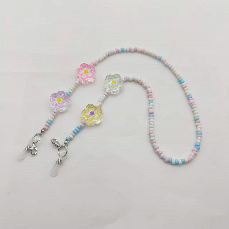 Playful glasses holder chain with flower pendants Kalsten