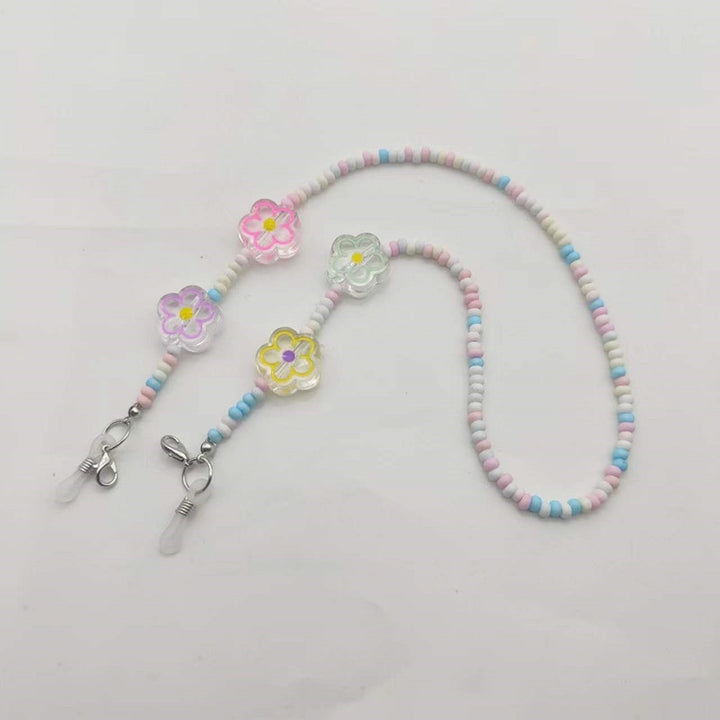 Playful glasses holder chain with flower pendants Kalsten