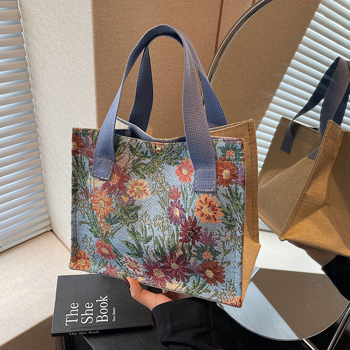 Floral Embroidered Canvas Tote Bag  1790616925