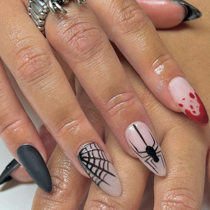 Artful Ghost-Themed Press-On Nails Kalsten