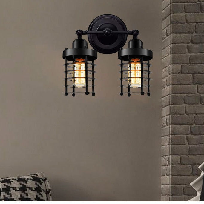 Industrial Style Double-Bulb Wall Light
