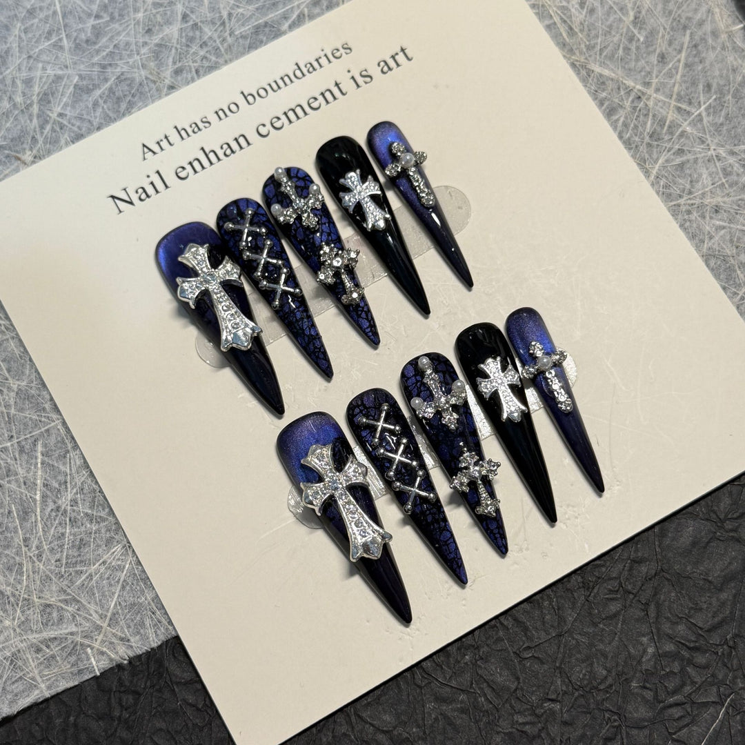 Gothic Cross Design Press-On Nails