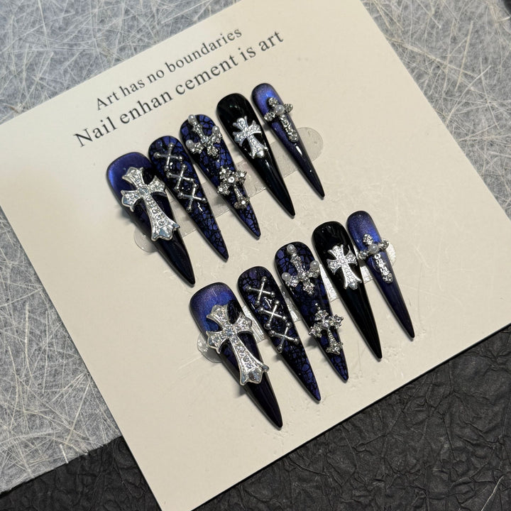 Gothic Cross Design Press-On Nails
