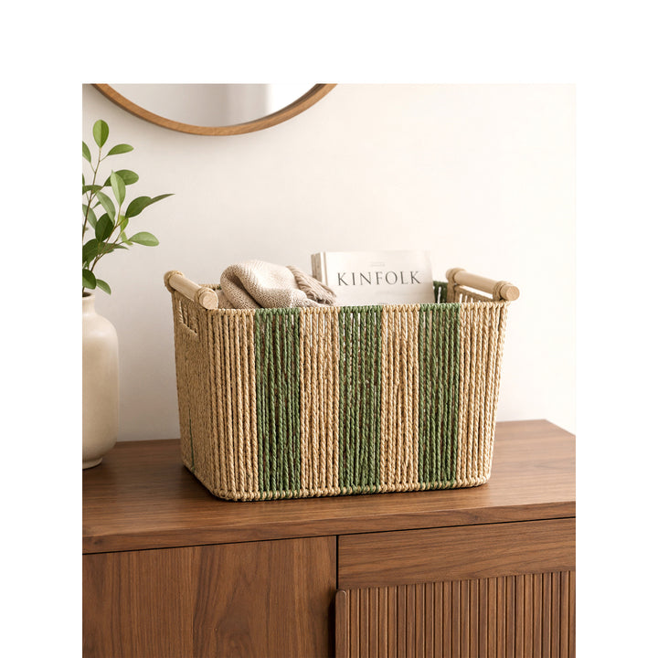 Elegant storage basket with sturdy handles Kalsten
