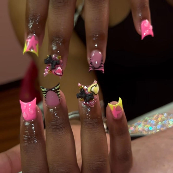 Glamorous Floral-Embellished Nail Art Extensions Kalsten