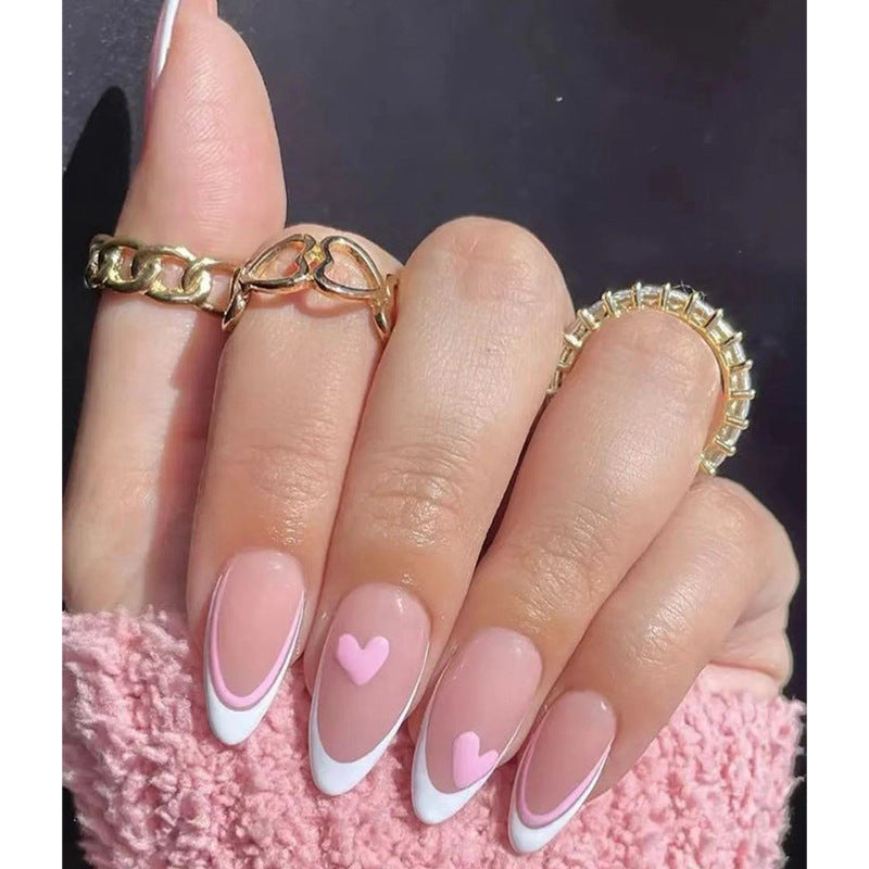 Decorative Heart-Design Press-On Nails Kalsten