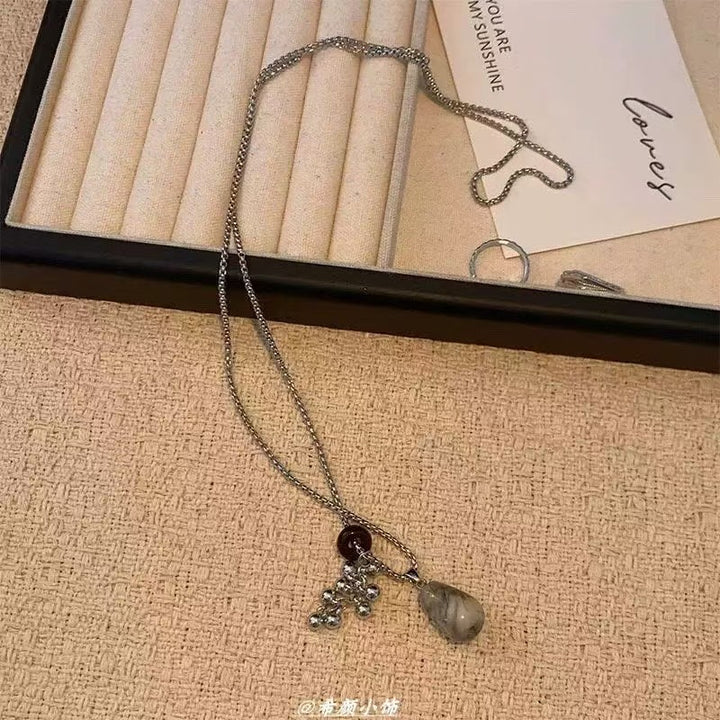Bohemian Pendant Necklace with Gemstone Charm Kalsten