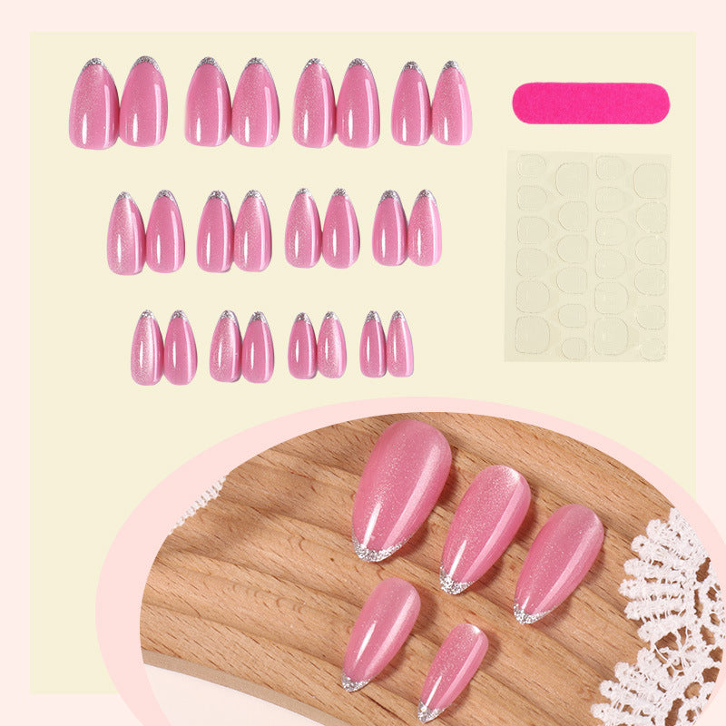 Artificial nail set with an elegant glitter finish and natural look Kalsten
