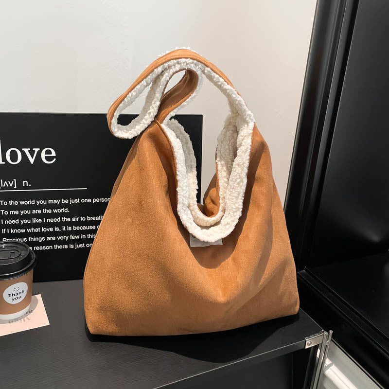 Cozy Faux Suede Shoulder Bag