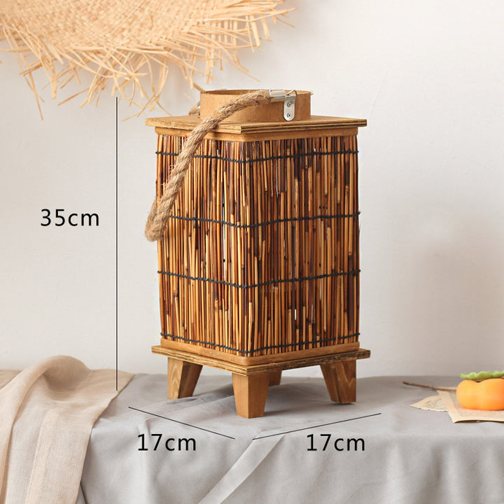 Handcrafted lantern made of natural material Kalsten