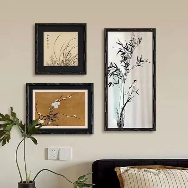 Elegant Framed Art with Traditional Botanical Illustration