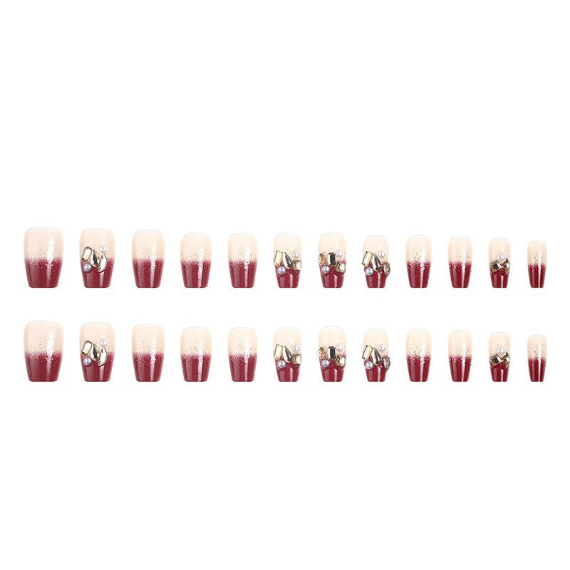 Acrylic nail set with elegant glitter and flower accents Kalsten