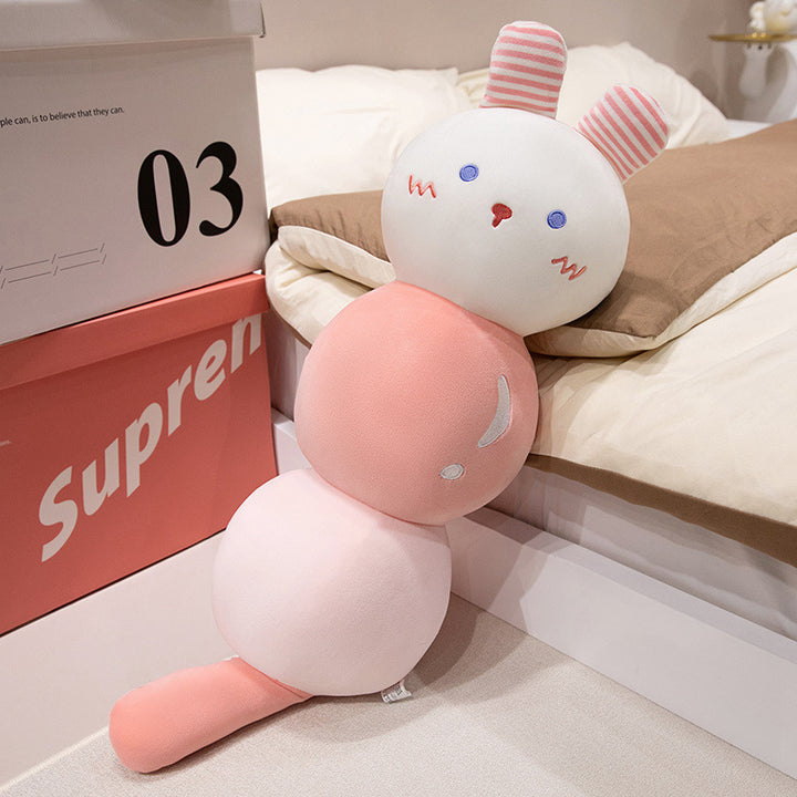 Extra soft plush body pillow in dango-shaped frog design