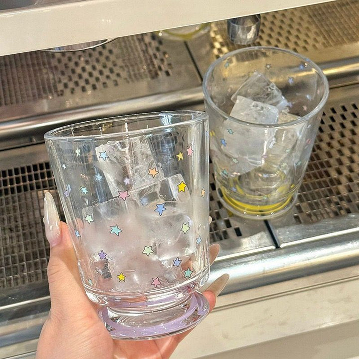 Drinking glass with colorful star decor Kalsten