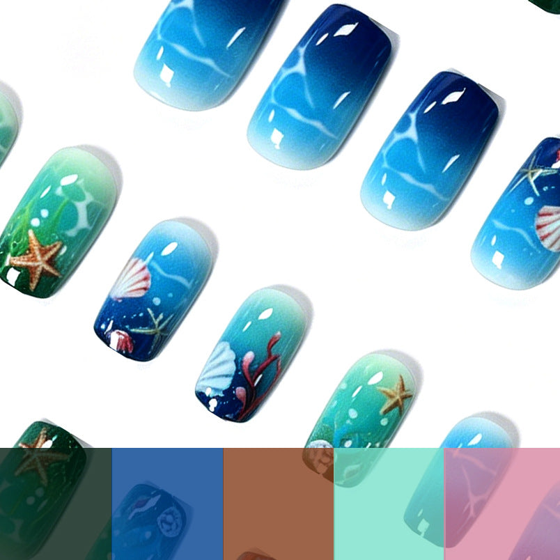 Artistic Ocean-Inspired Nail Art Enhancements Kalsten