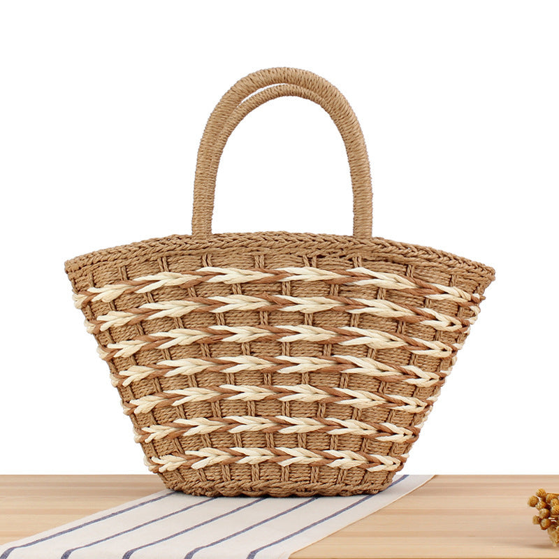 Basket bag with decorative braided design Kalsten