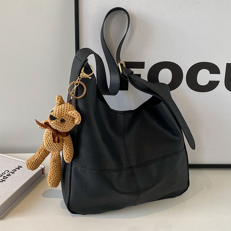 Leather Handbag with Teddy Charm