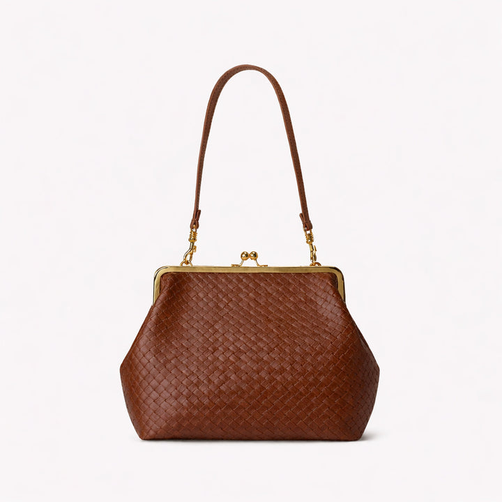 Elegant Glossy Crocodile-Effect Handbag