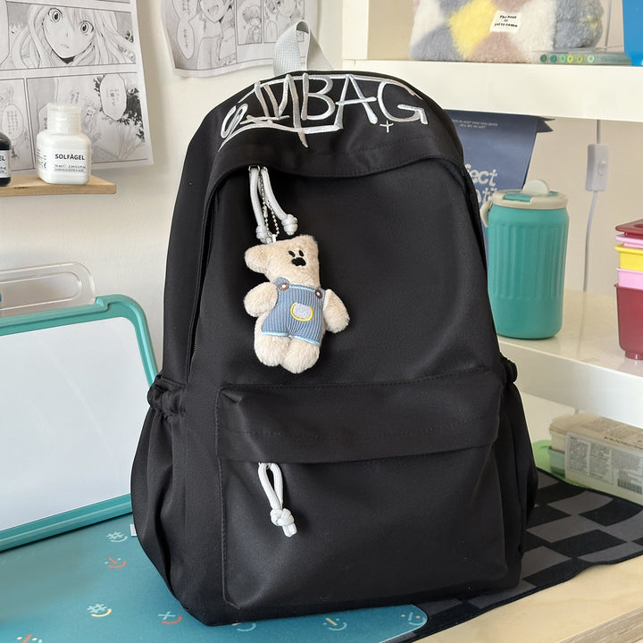 Casual Backpack with Cute Plush Keychain Kalsten