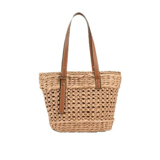 Basket bag with elegant leather handle Kalsten