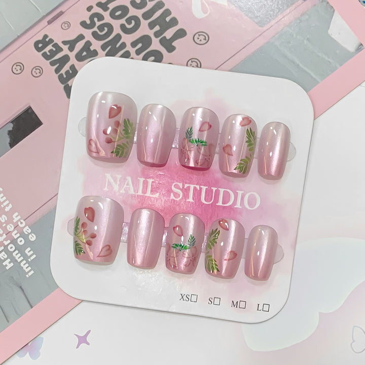 Artistic artificial nails with floral motifs Kalsten