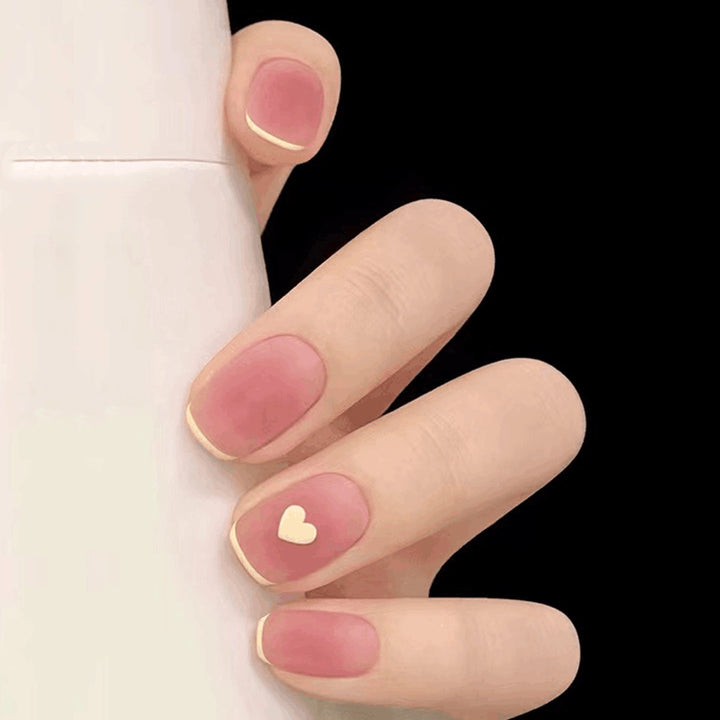 Elegant Heart Decorated Nail Art