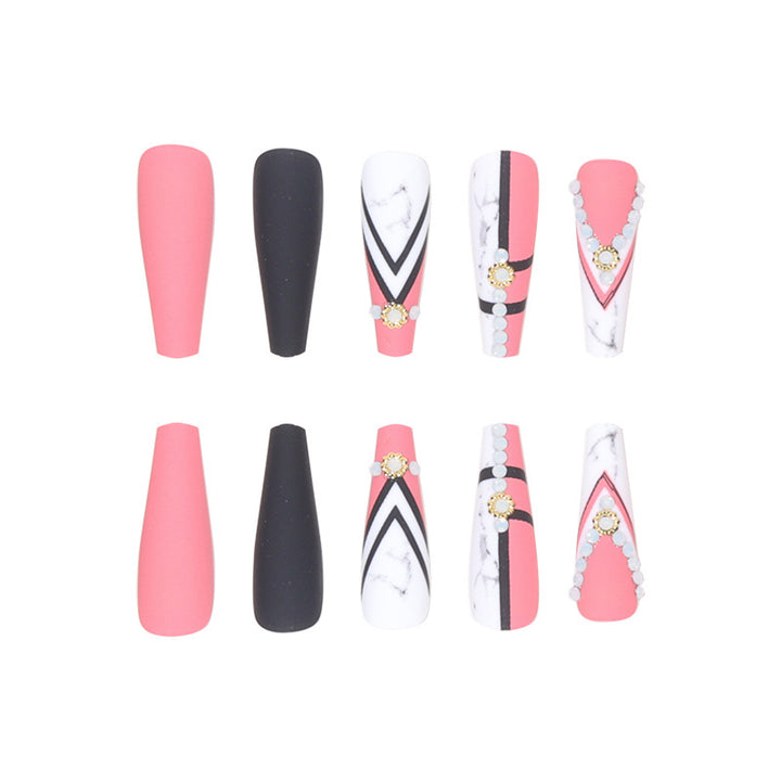 Glamorous Marble-Inspired Stiletto Nail Art Kalsten