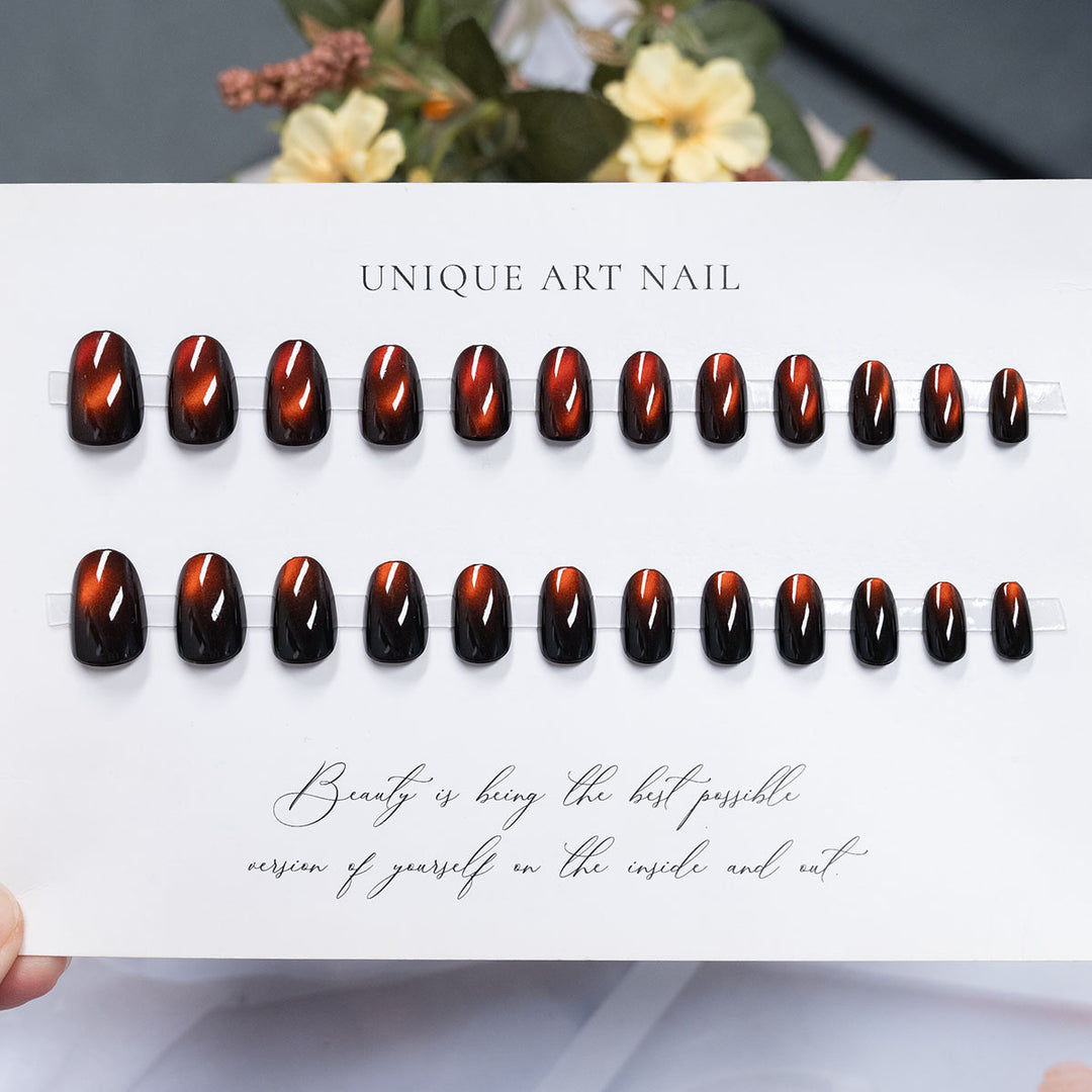 Glossy Long-Lasting Press-On Nail Set