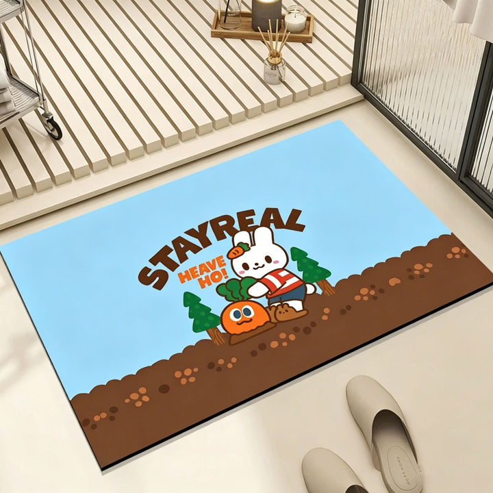Fun Animated Vegetable-Themed Bath Mat