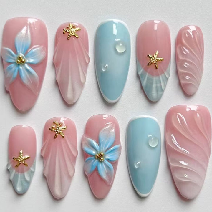 Nature-Themed Artistic Press-On Nail Set Kalsten