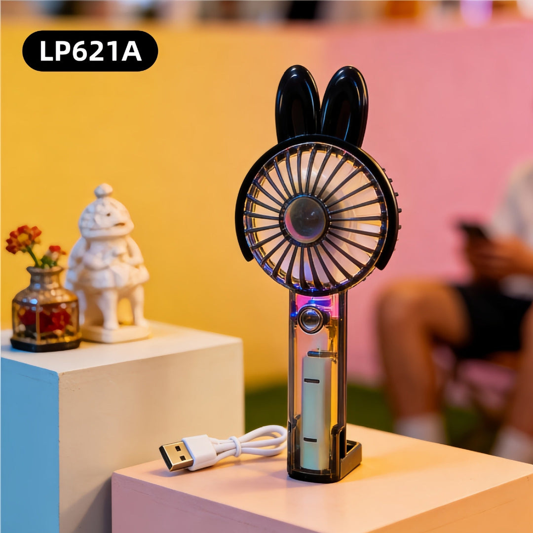 Women's Portable Hand Fan with Cute Rabbit Design Kalsten
