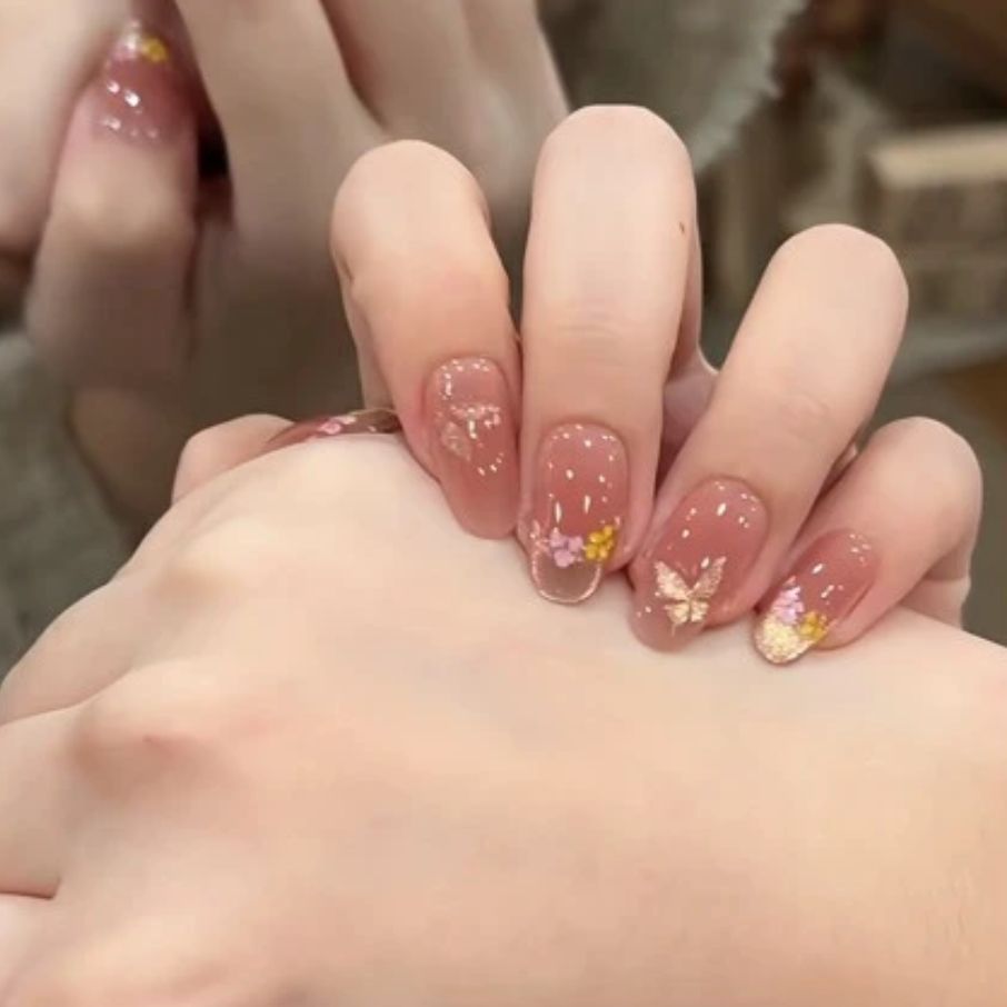 Floral Butterfly Nail Art Extensions