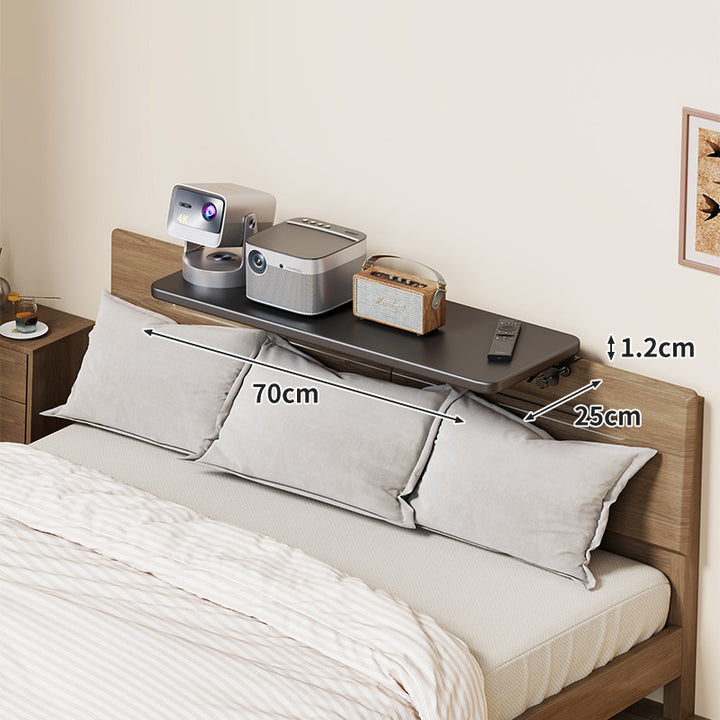 Wall-Mounted Slim Floating Headboard Shelf with Rounded Corners and Concealed Brackets
